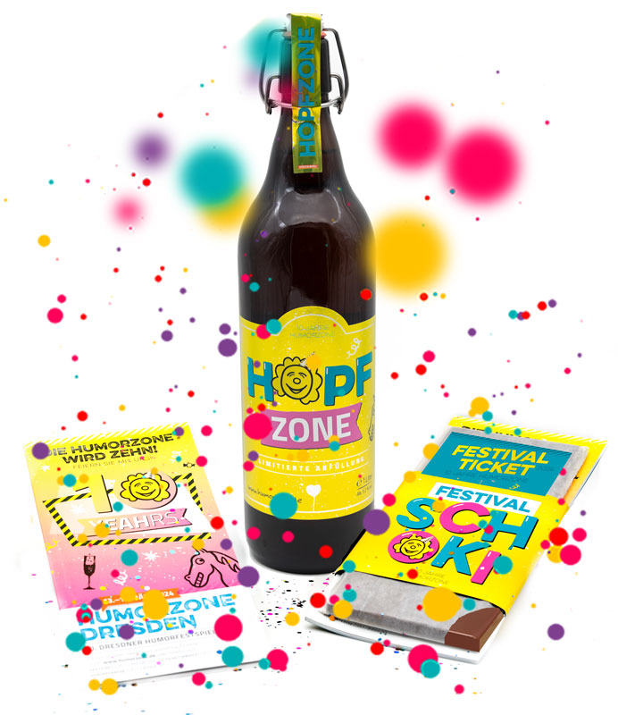 Hopfzone-Bier, Festivalticket mit Schokolade